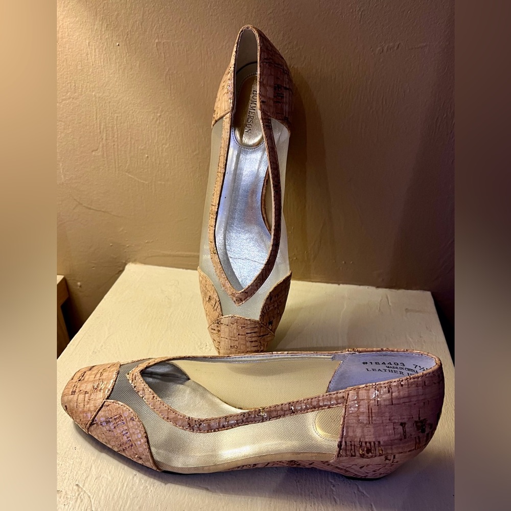 Rod Hommerson Cork Kitten Heel Wedges